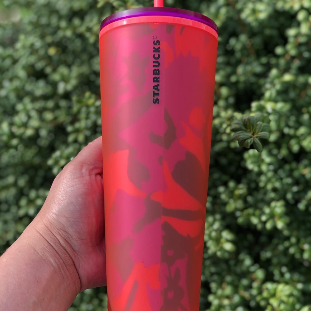 Starbucks Red Floral Soft Touch Tumbler